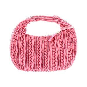 NWT Pink Beaded Handmade Shoulder & Handheld Satchel